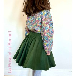 Skirt in green velvet Camelia